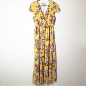 Band of Gypsies Yellow Floral Maxi Dress